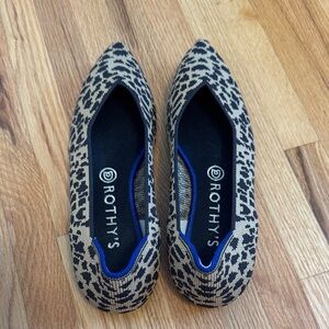 Rothy's Tan and Black Leopard Print Flats. New without tags
